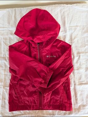 Columbia Kids Bright Red Hooded Rain Jacket